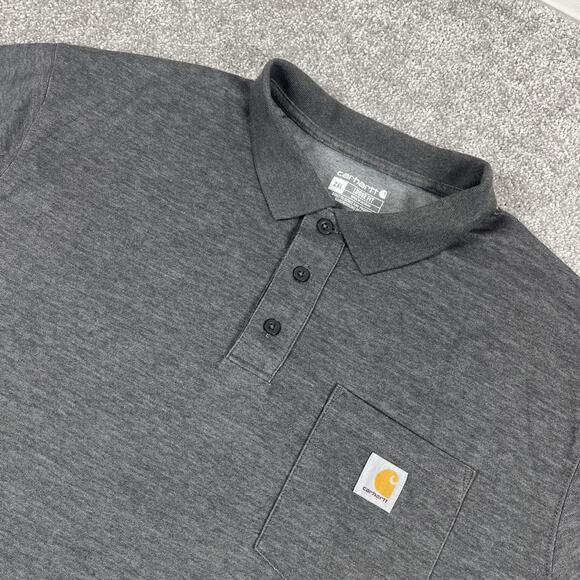 Carhartt Polo Shirt Mens XXL Loose Fit Workwear Pocket Short Sleeve Gray2XL - Picture 1 of 8